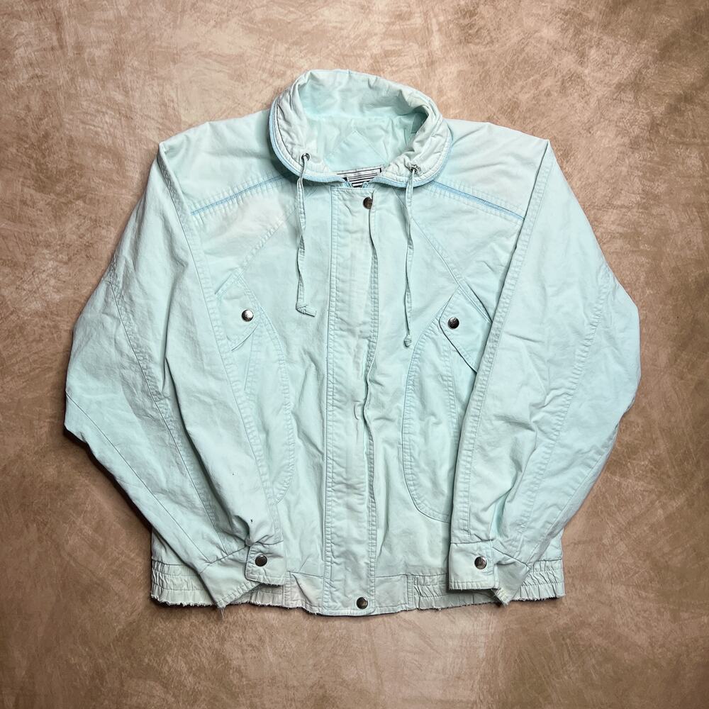 Vintage 90s PA Originals Bomber Jacket Blue Lightweight Snap Pockets Streetwear